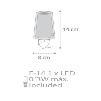 Dalber D-81215E - LED Luz nocturna STARS 1xE14/0,3W/230V