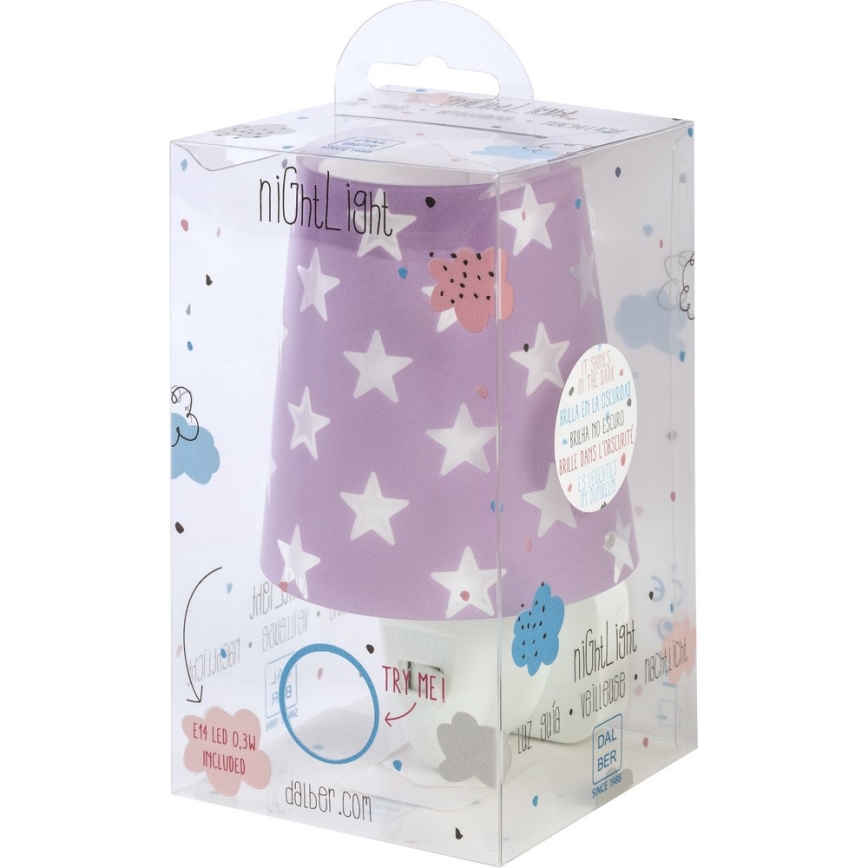 Dalber D-81215L - LED Luz nocturna infantil STARS 1xLED/0,3W/230V