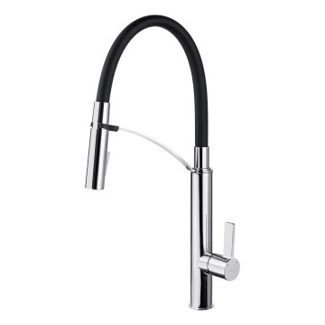 Deante BGB_B720 - Grifo de fregadero con brazo flexible GERBERA negro/cromo