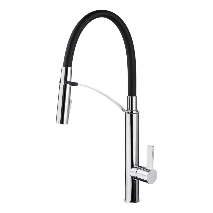 Deante BGB_B720 - Grifo de fregadero con brazo flexible GERBERA negro/cromo