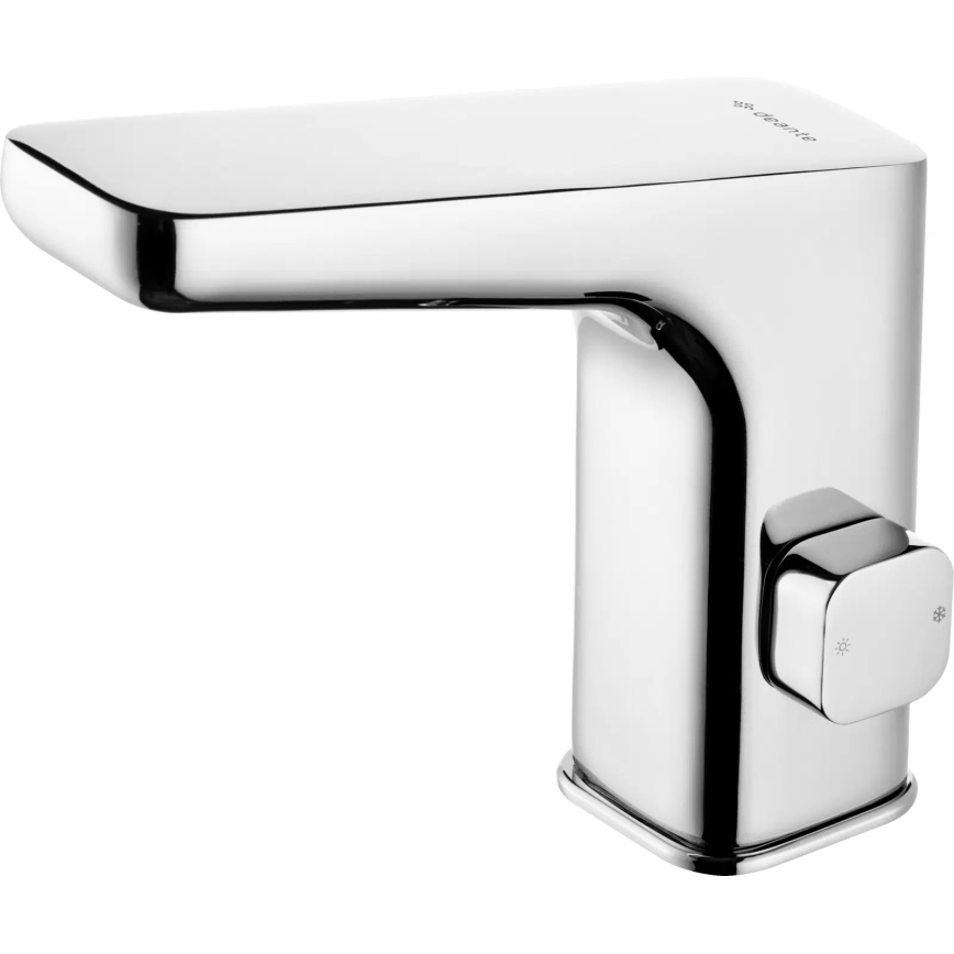 Deante BQH_029R - Grifo de lavabo sin contacto con regulación de temperatura HIACYNT 4xAA cromo brillante