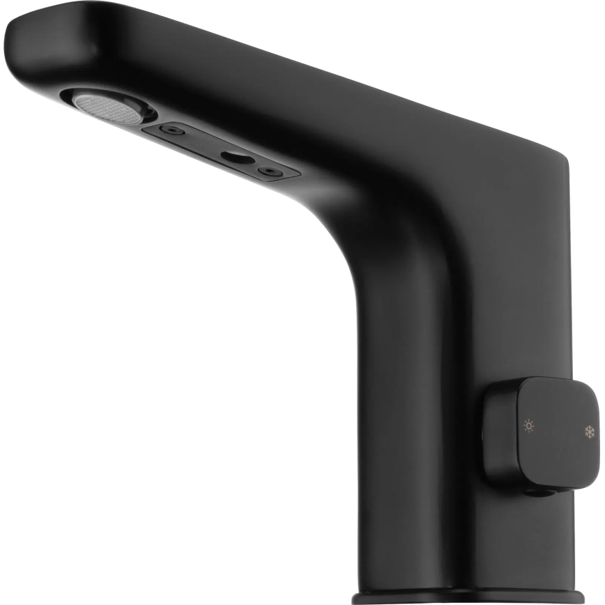 Deante BQH_N29V - Grifo de lavabo sin contacto con regulación de temperatura HIACYNT 230/6V negro