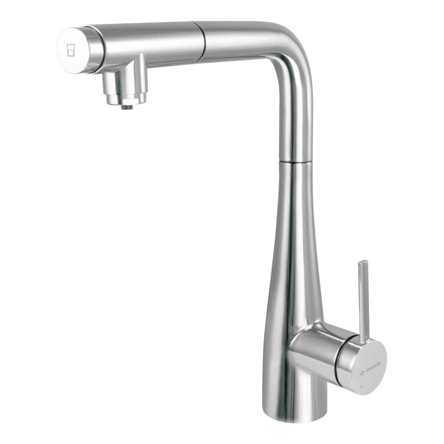 Deante BRE_075M - Grifo de fregadero con rociador extraíble ERIDAN cromo brillante