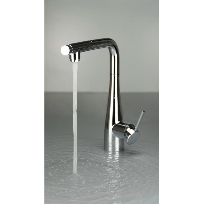 Deante BRE_075M - Grifo de fregadero con rociador extraíble ERIDAN cromo brillante