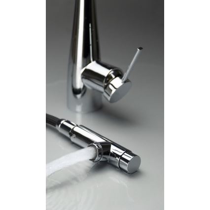 Deante BRE_075M - Grifo de fregadero con rociador extraíble ERIDAN cromo brillante