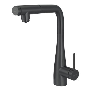 Deante BRE_N75M - Grifo de fregadero con rociador extraíble ERIDAN negro