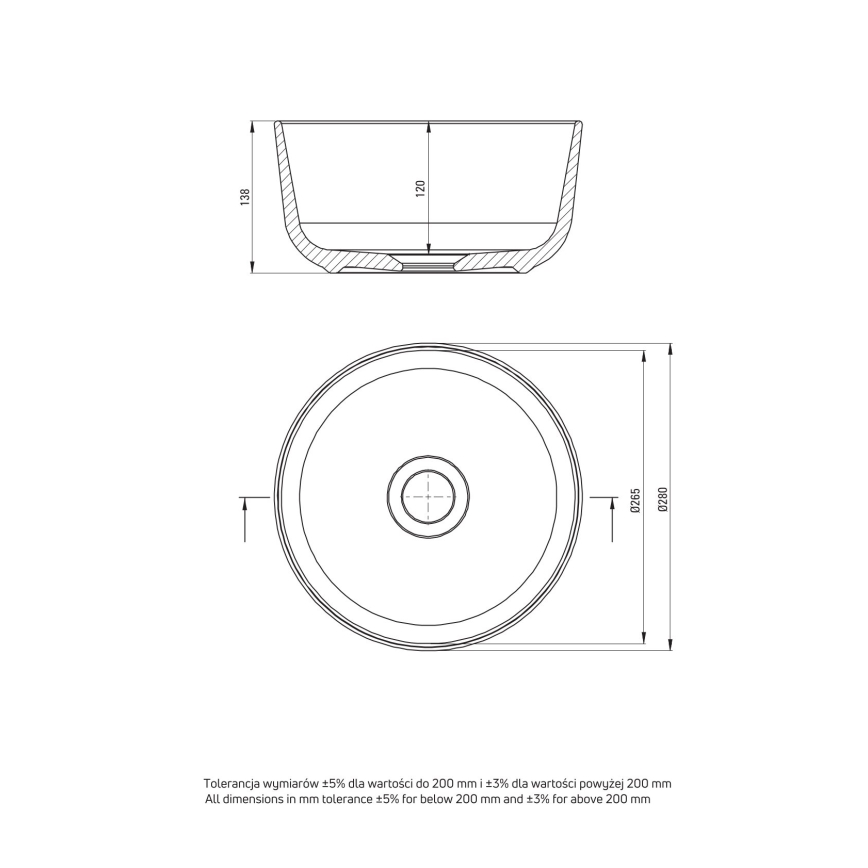 Deante CDJ_6U2S - Lavabo sobre encimera JASMIN diá. 28 cm cerámica/blanco