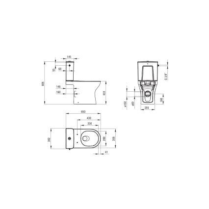 Deante CDJD6RPS - Inodoro de pie con asiento JASMIN cerámica/blanco