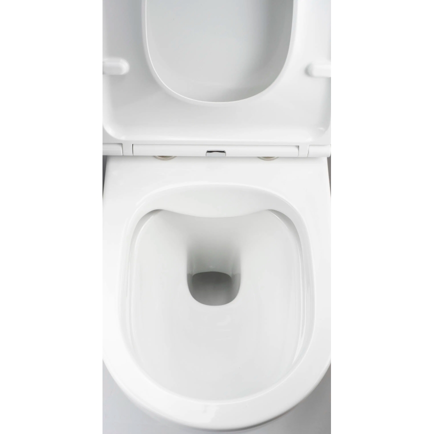 Deante CGRD6ZPW - Inodoro suspendido con asiento de inodoro ROUND cerámica/blanco