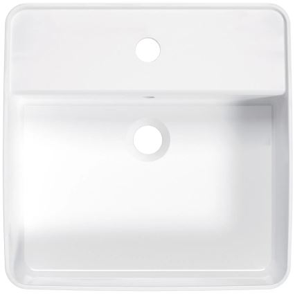 Deante CGS\_6U4B - Lavabo sobre encimera con orificio SQUARE 42x42 cm cerámica/blanco