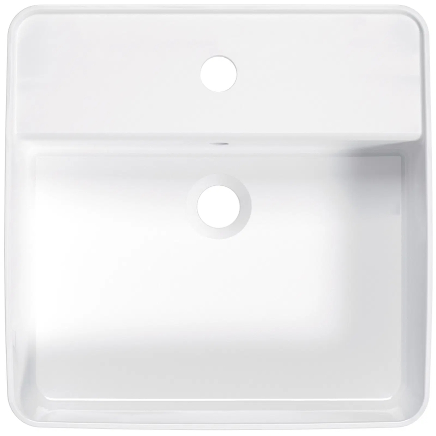 Deante CGS\_6U4B - Lavabo sobre encimera con orificio SQUARE 42x42 cm cerámica/blanco