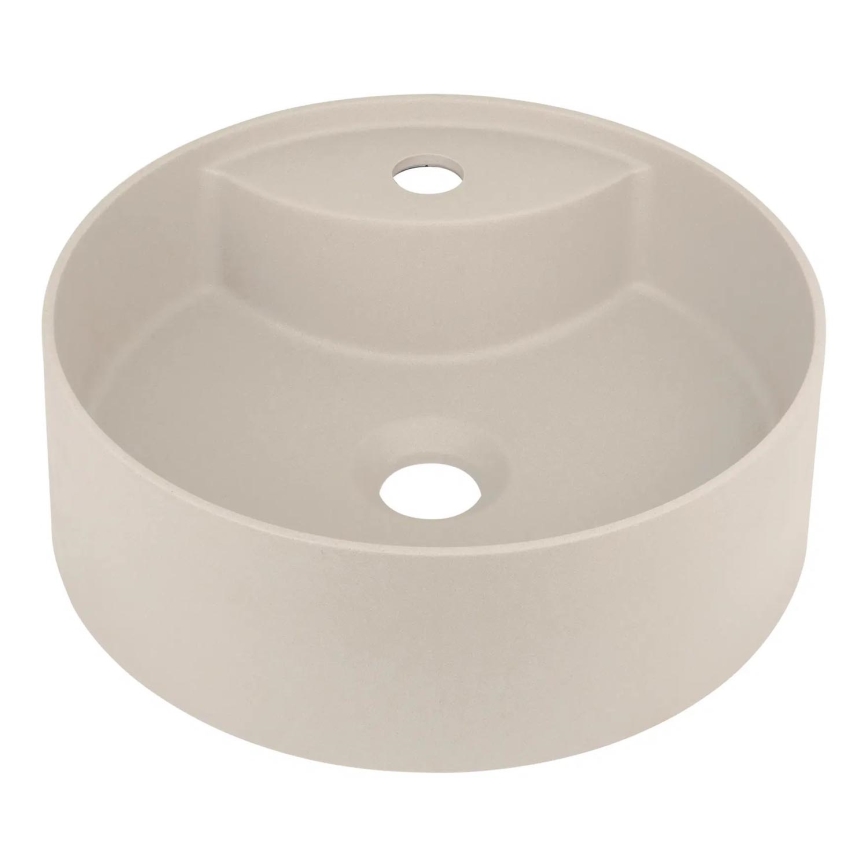 Deante CQS_5U4B - Lavabo sobre encimera con tap hole SILIA diá. 36 cm granito/beige