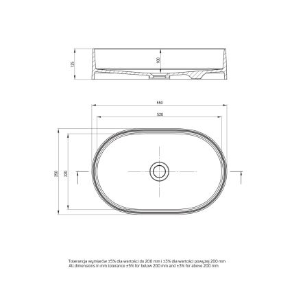 Deante CQS_5U6S - Lavabo sobre encimera SILIA 35x55 cm granito/beige