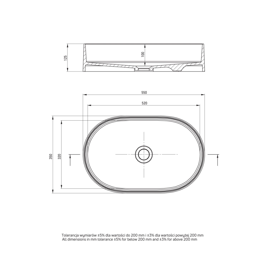 Deante CQS_5U6S - Lavabo sobre encimera SILIA 35x55 cm granito/beige