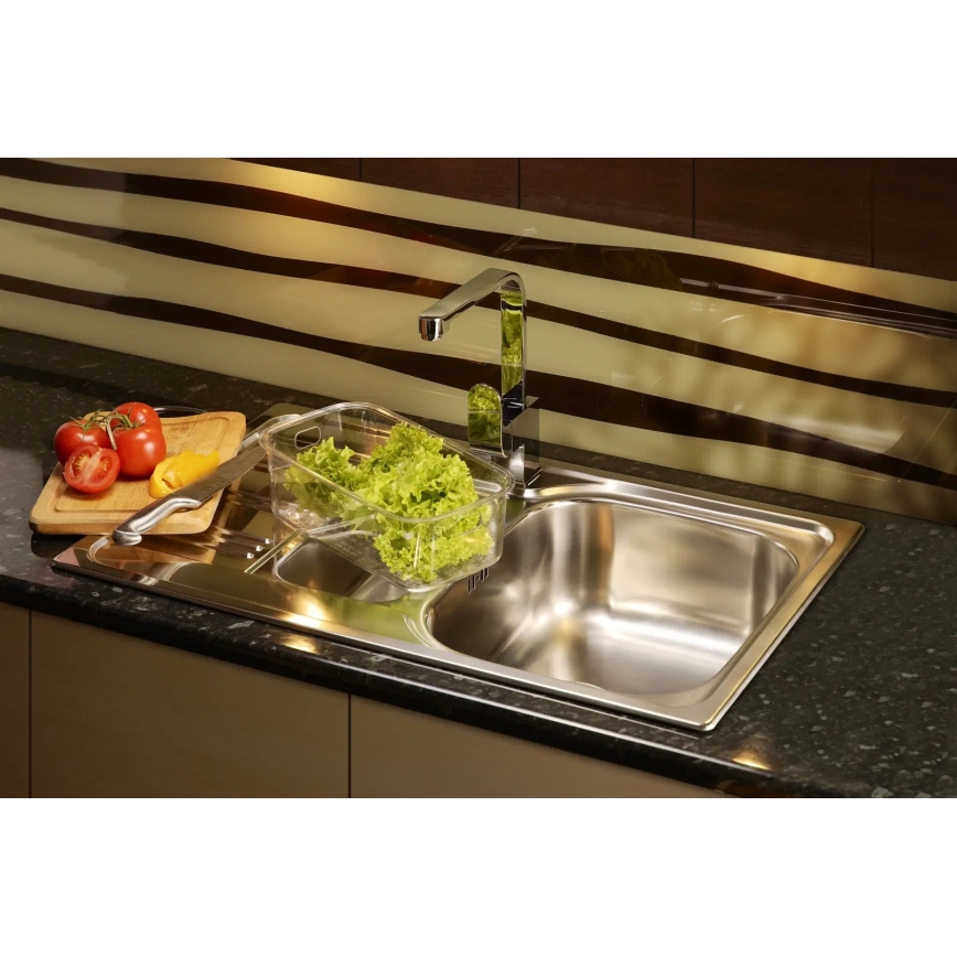 Deante ZEX_0113 - Fregadero de cocina XYLO 43,5x78 cm satén