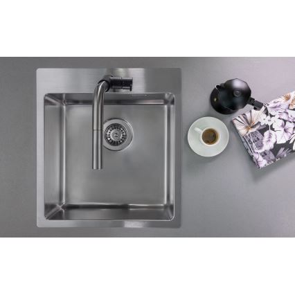 Deante ZPO_010A - Fregadero de cocina OLFATO 50,5x45 cm acero cepillado