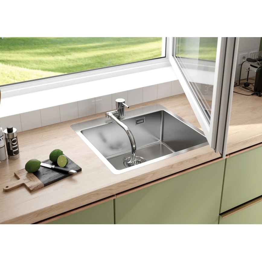 Deante ZPO_010B - Fregadero de cocina OLFATO 50.5x55 cm acero cepillado