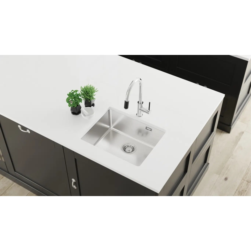 Deante ZPO_010B - Fregadero de cocina OLFATO 50.5x55 cm acero cepillado