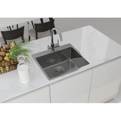 Deante ZPO_010B - Fregadero de cocina OLFATO 50.5x55 cm acero cepillado