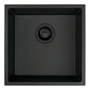Deante ZQA_N10A - Fregadero de cocina CORDA 44x44 cm granito/negro