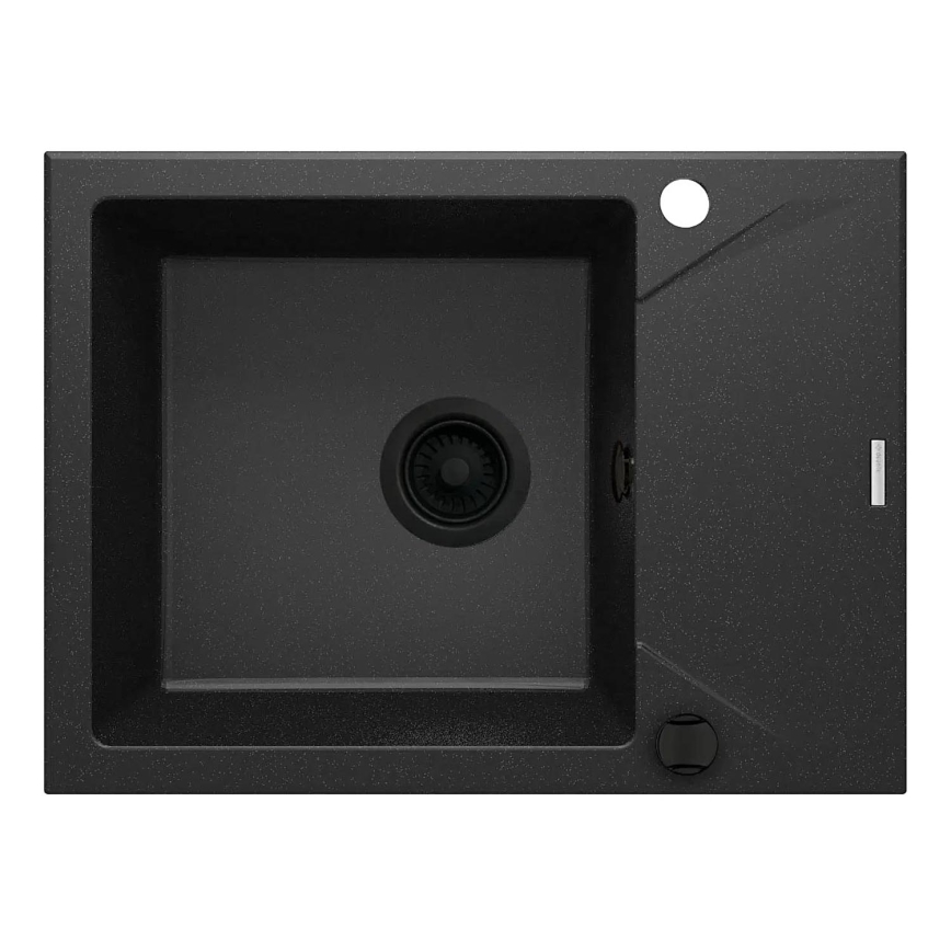 Deante ZQJ_G11A - Fregadero de cocina EVORA 59x44 cm granito/grafito metálico