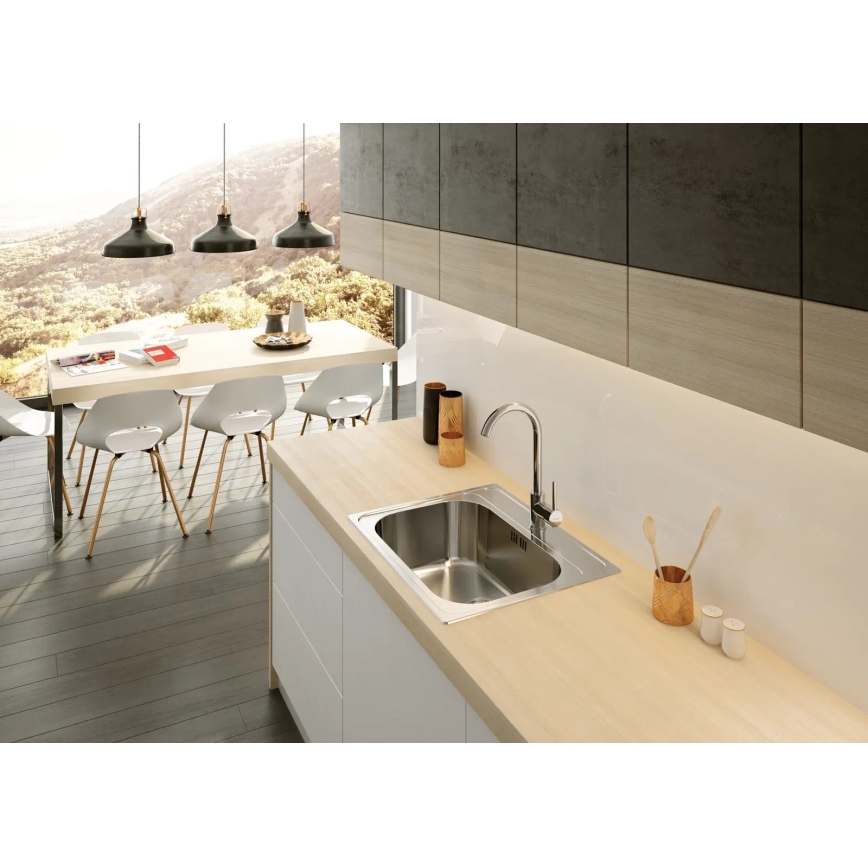 Deante ZYU_0103 - Fregadero de cocina SOUL 50x60 cm satén
