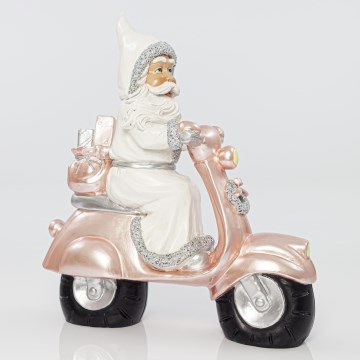 Decoración de Navidad 33 cm Santa Claus con una motocicleta