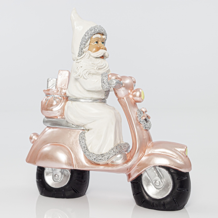 Decoración de Navidad 33 cm Santa Claus con una motocicleta