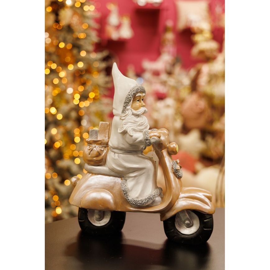 Decoración de Navidad 33 cm Santa Claus con una motocicleta