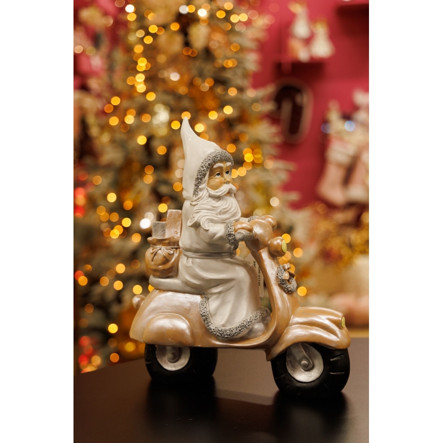 Decoración de Navidad 33 cm Santa Claus con una motocicleta