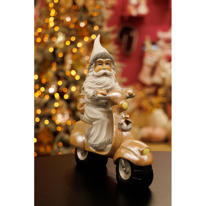 Decoración de Navidad 33 cm Santa Claus con una motocicleta