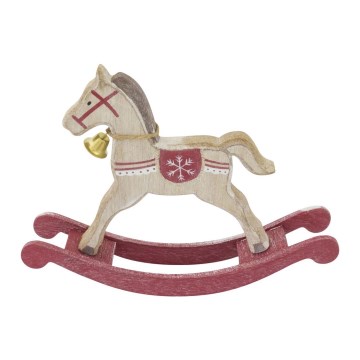 Decoración de Navidad caballo balancín de madera