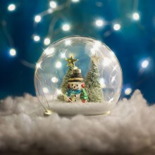 Decoración de Navidad LED 7xLED/2xAA muñeco de nieve