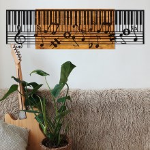 Decoración de pared 100x30 cm piano madera/metal