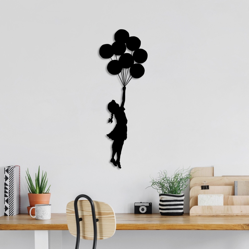 Decoración de pared 100x34 cm niña metal