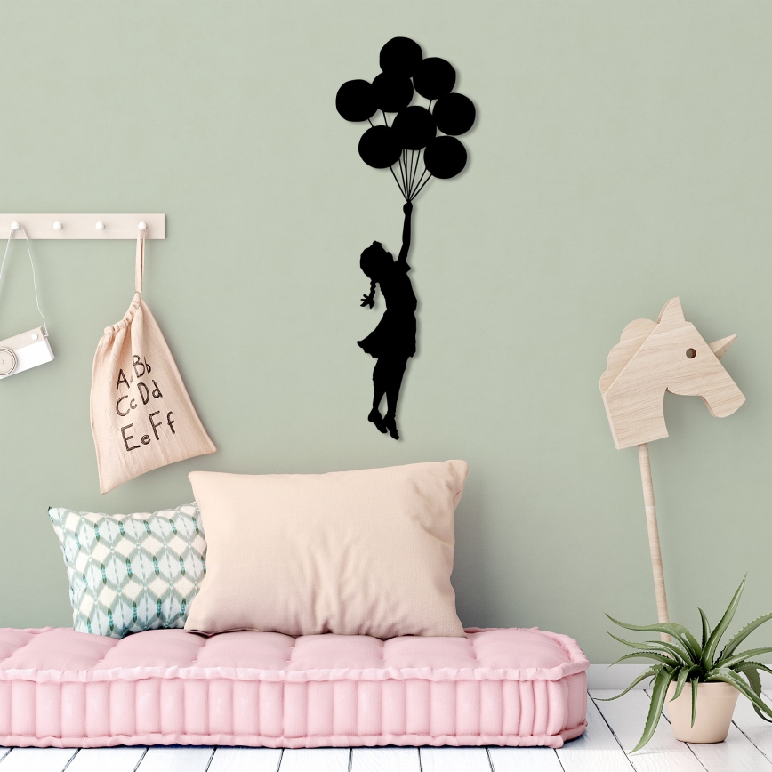 Decoración de pared 100x34 cm niña metal