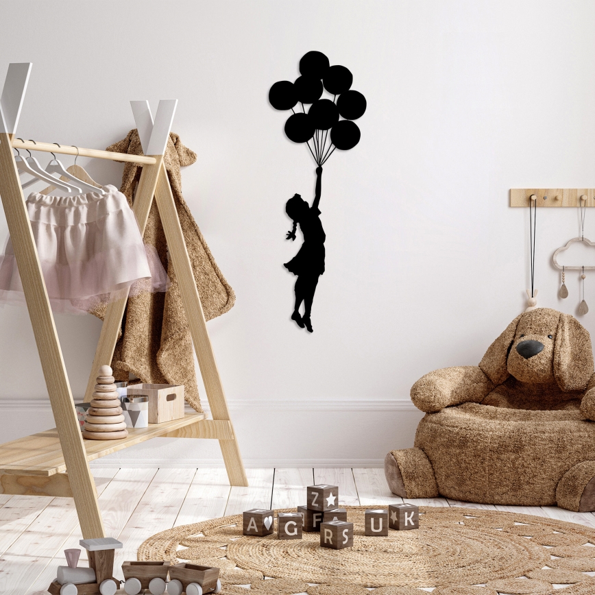 Decoración de pared 100x34 cm niña metal