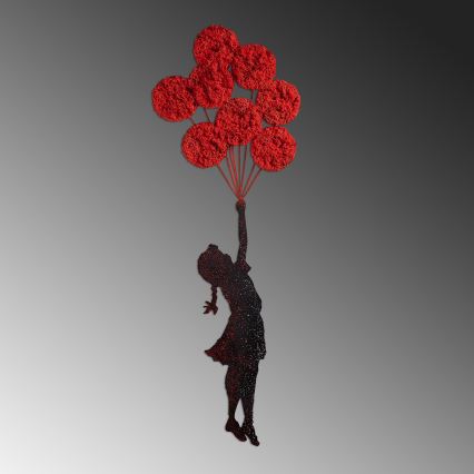Decoración de pared 100x34 cm niña metal/musgo
