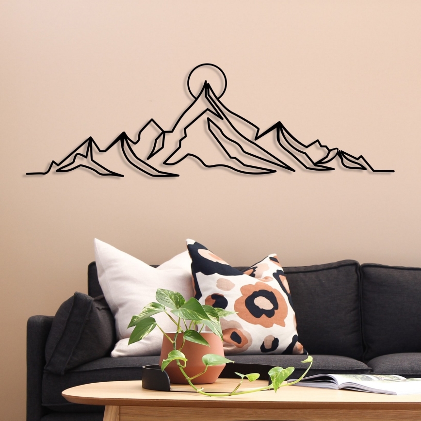 Decoración de pared 119,5x37 cm montañas metal