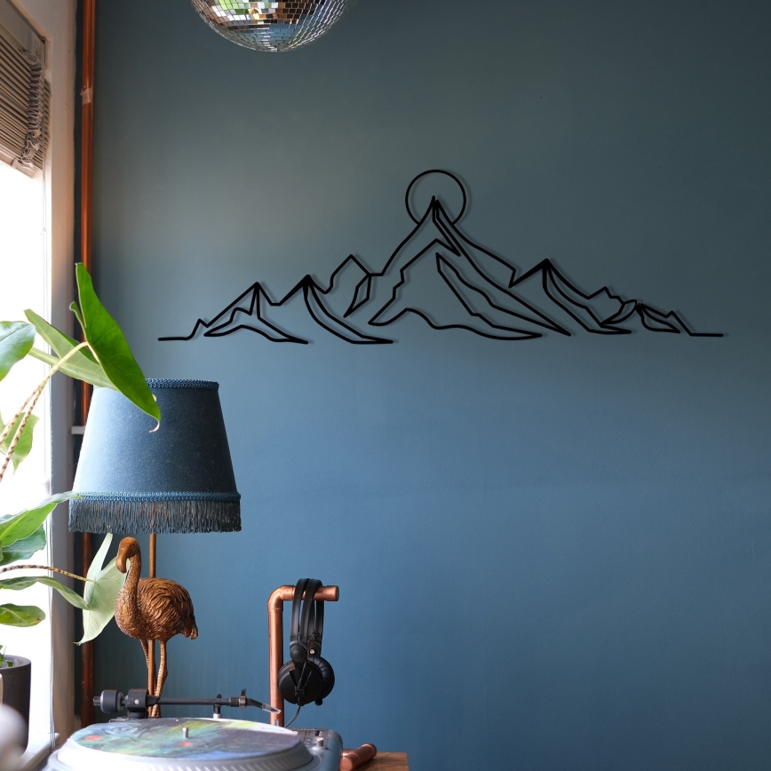 Decoración de pared 119,5x37 cm montañas metal