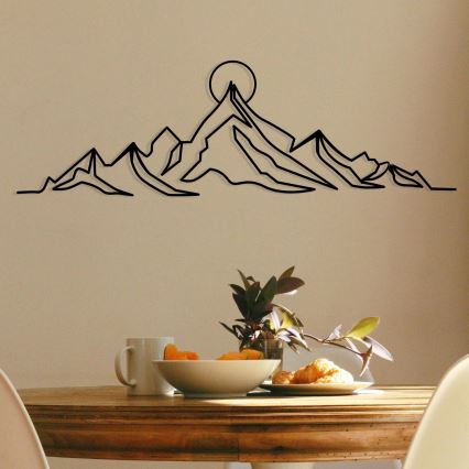 Decoración de pared 119,5x37 cm montañas metal