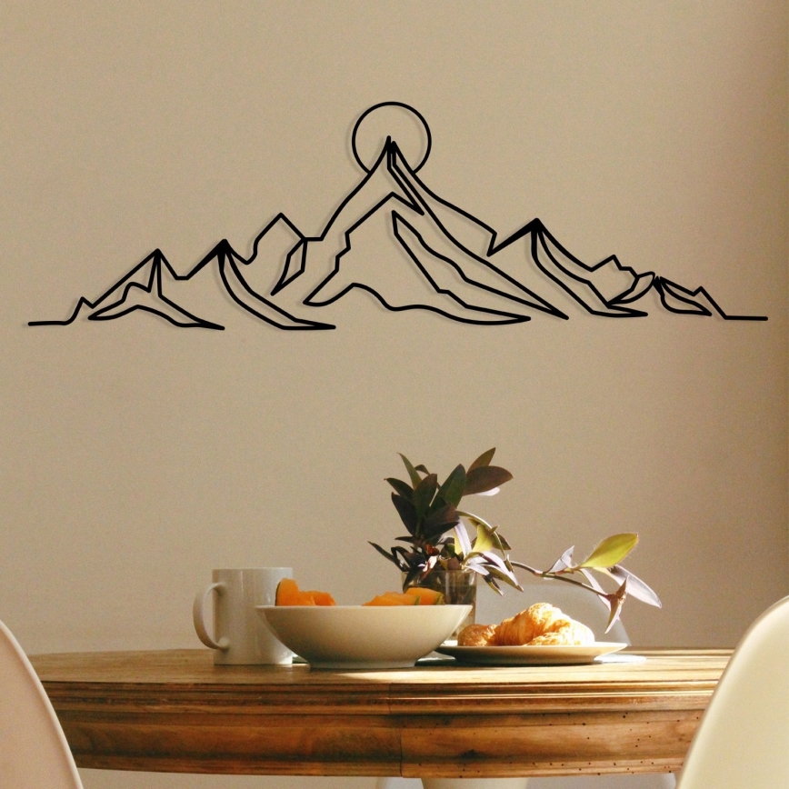 Decoración de pared 119,5x37 cm montañas metal