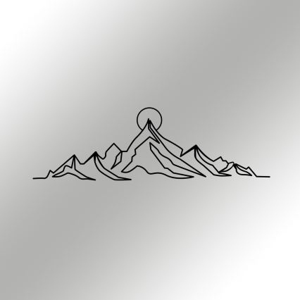 Decoración de pared 119,5x37 cm montañas metal