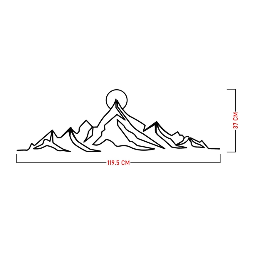Decoración de pared 119,5x37 cm montañas metal