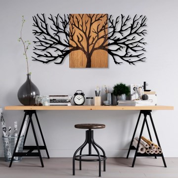 Decoración de pared 150x70 cm árbol madera/metal