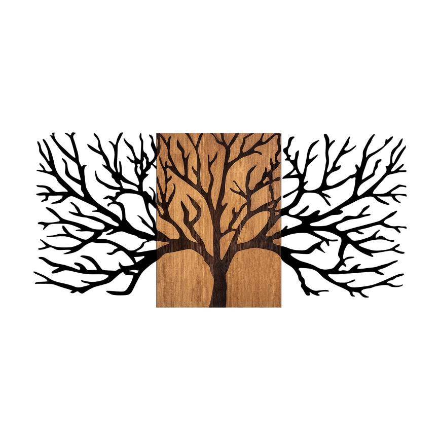 Decoración de pared 150x70 cm árbol madera/metal