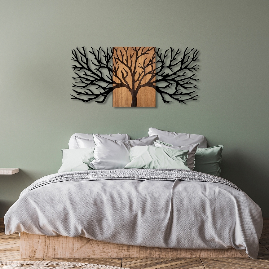 Decoración de pared 150x70 cm árbol madera/metal