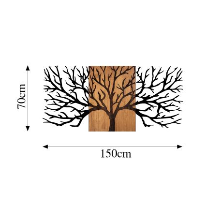 Decoración de pared 150x70 cm árbol madera/metal