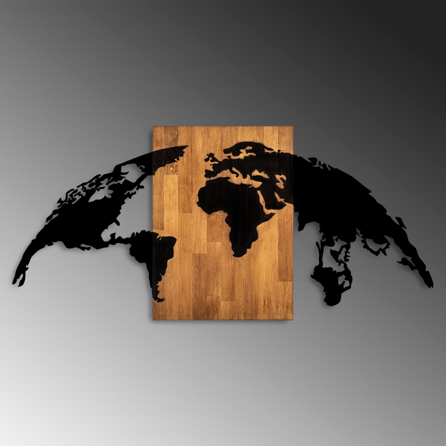 Decoración de pared 150x70 cm globo madera/metal