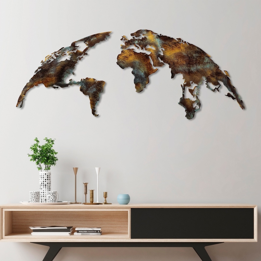 Decoración de pared 2 pz 150x59 cm Planeta metal